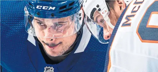  ?? MARK BLINCH GETTY IMAGES ?? The Leafs’ Auston Matthews and Edmonton’s Connor McDavid are early favourites for the Hart Trophy. Matthews leads the league in goals, McDavid leads in points.