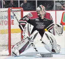  ?? BRANDON TAYLOR
THE CANADIAN PRESS ?? Brantford native Hunter Jones entered this year as the No. 8-ranked goalie among draft-eligible keepers in the Canadian Hockey League by NHL Central Scouting.