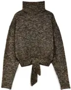  ??  ?? TIE JOB Keep warm this winter while staying in style with this Wilfred Lorin sweater from Aritzia. The style gets a boost thanks to a chic belt detailing that also helps to better define the waistline for a more flattering fit. $128 | Aritzia; aritzia.com