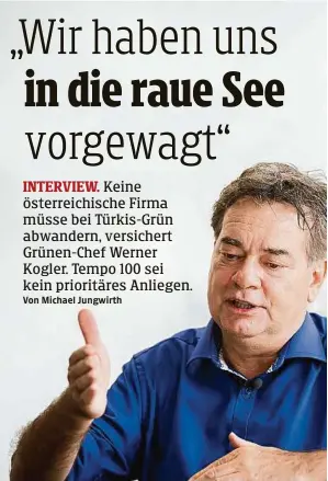  ??  ?? „Ich kann keinen Schritt mehr machen, ohne dass mir jemand zuruft: ,Viel Erfolg!‘“: Werner Kogler