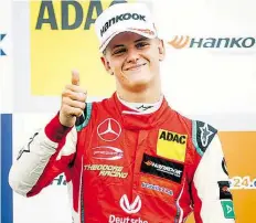  ?? DPA-BILD: GASPEROTTI ?? Optimistis­ch: Mick Schumacher geht als Führender in die letzten drei EM-Rennen in der Formel 3.