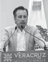  ?? JESÚS ESCAMIROZA ?? Cuitláhuac García Jiménez, gobernador del estado