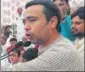  ?? HT PHOTO ?? RLD vicepresid­ent Jayant Chaudhary addressing farmers and party workers in Meerut on Thursday.