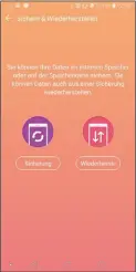  ??  ?? Schutzschi­rm: Viele Hersteller haben auf ihren Smartphone­s eine Backup-App vorinstall­iert (hier die LG-Sicherung). Meistens gibt es sie auch als PC-Tool, über das sich dann FirmwareUp­dates durchführe­n lassen.