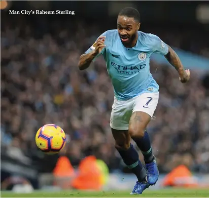  ??  ?? Man City’s Raheem Sterling