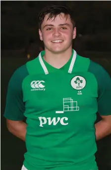  ??  ?? Coláiste Chill Mhantáin 5th Year student Mark Nicholson, who played for the U18 Ireland Club side in Portugal last Saturday week.