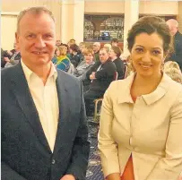  ??  ?? Hosts MPs Pete Wishart and Tasmina Ahmed-Sheikh held a public meeting in Perth last week