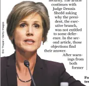  ??  ?? Former acting U.S. Attorney General Sally Yates testifies before the Senate Judiciary Committee.