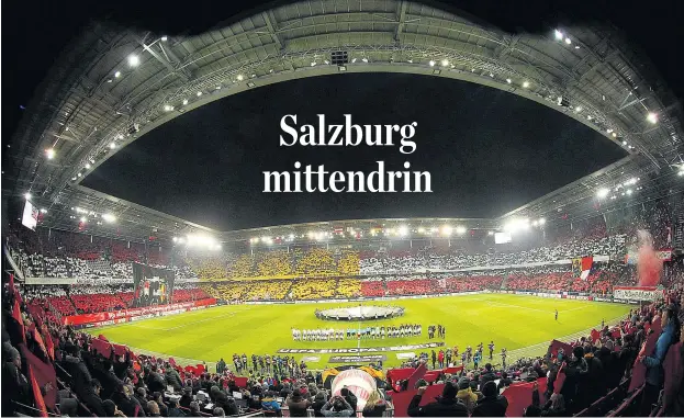  ??  ?? Die Bühne ist angerichte­t. Red Bull Salzburg, das in der Champions League auf den Namen FC Salzburg hören muss, legt los.