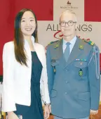  ??  ?? Swiss Embassy’s Diana Pearl Chan and Lt. Col. Patrick Robatel.