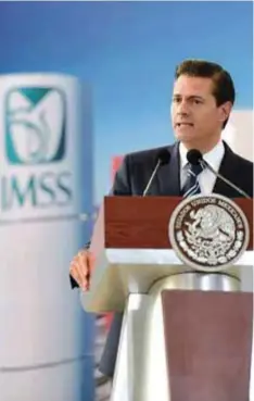  ?? | CORTESÍA ?? El presidente Enrique Peña Nieto encabezó este miércoles la 108 Asamblea del Instituto Mexicano del Seguro Social.