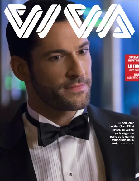  ?? FOTO: NETFLIX. ?? El seductor Lucifer (Tom Ellis) estará de vuelta en la segunda parte de la quinta temporada de la serie.