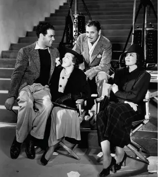  ??  ?? Star turns: the Lost Horizon set with (from left) director Frank Capra, his wife Lou, actor Ronald Colman and soprano Rosa Ponselle; (right) Frieda Hempel and her dogs