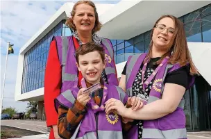  ?? ?? High Sheriff Davina Carey Evans with Nikki Carlo and son Charlie