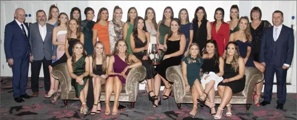  ??  ?? The Senior championsh­ip-winning St. Martin’s camogie team and their mentors at the club’s dinner dance in the Talbot Hotel on Saturday.