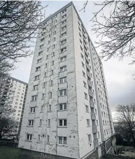  ??  ?? CRACKDOWN: Elaine Zwirlein, top, Councillor Helen Wright and a multi-storey block in the Hilltown.