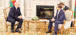  ??  ?? Александр Лукашенко и Томас Гремингер