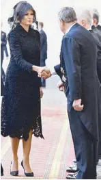  ??  ?? Back to black: In a Dolce &amp; Gabbana lace dress and matching mantilla to visit Pope Francis at the Vatican