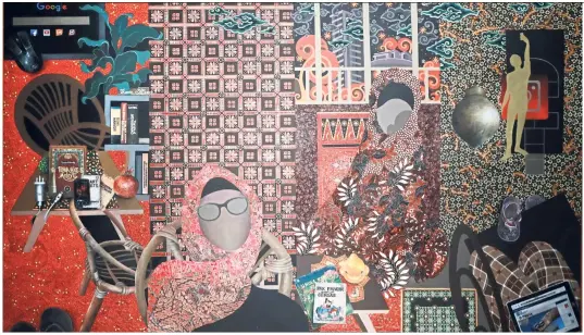  ??  ?? Mastura Abdul Rahman’s Rupa Tanpa Wajah (Selepas Tam binti Che Lat)/Faceless Che Lat) (mixed media on canvas, 2018).