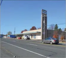  ?? IMAGE FROM SCREENSHOT ?? When West High Street is repaved this spring, it may be reduced from four travel lanes, shown here, to two travel lanes, a center turn lane and bike lanes on each side.