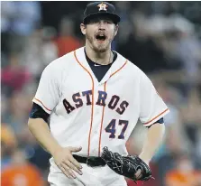  ?? BOB LEVEY/GETTY IMAGES ?? Chris Devenski has been a shutdown pitcher who can enter in any inning necessary, and occasional­ly close out a game.