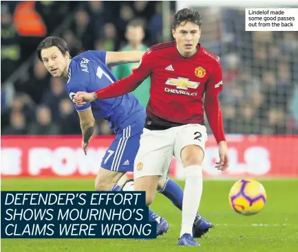  ??  ?? Lindelof made some good passes out from the back