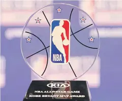  ?? USA TODAY SPORTS ?? The Kobe Bryant MVP Award is unveiled at a press conference.