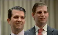  ?? AP ?? Eric Trump and Donald Trump Jr are now at the helm of the Trump Organisati­on and adjusting to the reality presented by their father’s presidency. —