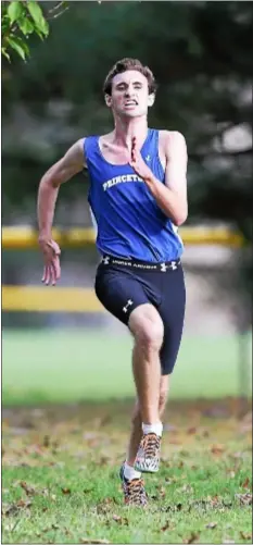  ??  ?? Princeton’s Conor Donahue won the boys race Tuesday with a time of 16:07.