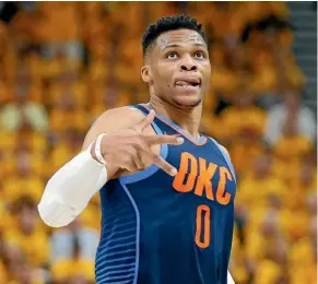  ??  ?? OKC Thunder star Russell Westbrook scored 46 points yesterday.