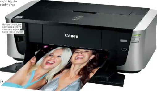  ??  ?? If you’re careful, you can rinse out the ink absorbers on your Canon printer yourself.