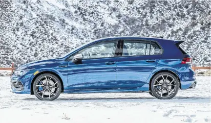  ?? Volkswagen ?? The Golf R is available in one well-equipped trim for the 2024 model year. Minor changes include power-folding exterior mirrors and, as a mid-model-year update, a new 19-inch wheel design.