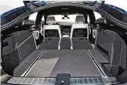  ??  ?? The BMW X4 has 17.7 cubic feet of cargo space behind the rear seat, but that can be expanded dramatical­ly by folding down the rear seatback, either all at once or in a 60/40 split.