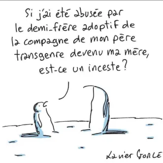  ?? ?? « Le Monde » s’est excusé d’avoir publié ce dessin de Xavier Gorce dans une newsletter. Ulcéré, le dessinateu­r a mis fin à dix-huit ans de collaborat­ion avec le quotidien.