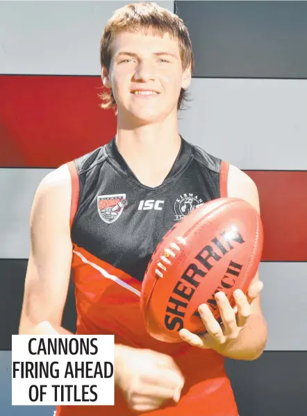  ??  ?? Kirwan High ruckman Wil Hope ahead of the AFL NQ Schools Cup. Picture: Matthew Elkerton