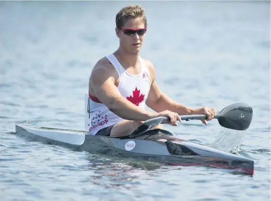  ?? PHOTO D’ARCHIVES ?? Pierre-luc Poulin en action lors de la qualificat­ion pour la sélection de l’équipe canadienne de Canoë-kayak, en 2014 à Montréal.