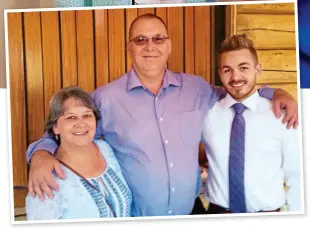  ??  ?? “I’m forever grateful to my donor for giving me many more years with my family,” says Tammy ( left), with husband Jim ( center), and their son, Austin