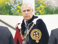  ?? ?? Prince Andrew, Duke of York, attends the coronation ceremony of his brother King Charles III.