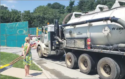  ?? BILL RETTEW — MEDIANEWS GROUP ?? Ginny Kerslake at the site of pipeline drilling at Shoen Road.