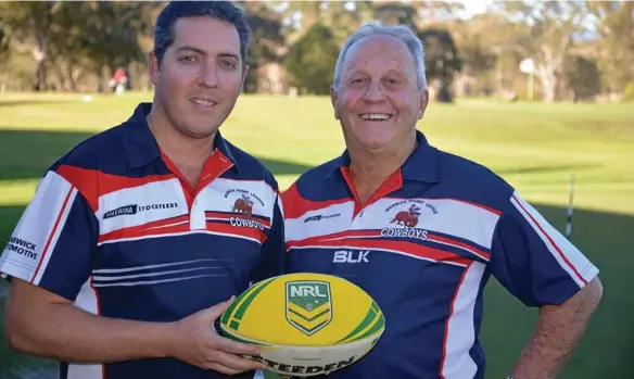  ?? PHOTO: GERARD WALSH ?? NEW ROLE: Warwick Cowboys president David O'Leary and new A-grade coach Phil Economidis are gearing up for the 2018 season.