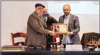  ?? KUNA photo ?? Kuwaiti researcher Dr. Abdullah Al-Ghunaim recieved award in recognitio­n of his achievemen­ts and works.