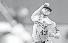  ?? JOE NICHOLSON, USA TODAY SPORTS ?? Houston is counting on Lance McCullers Jr. to frustrate Los Angeles with his curveball.