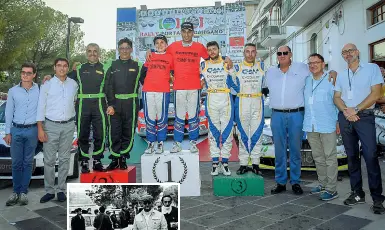  ??  ?? Le immagini dell’ottavo Rally del Gargano, la vittoria e le premiazion­i; a sinistra, Paolo Gargano accanto alla sua auto in una foto di molti anni fa