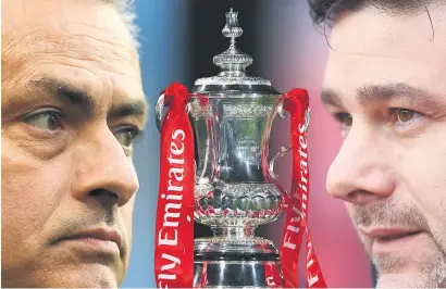  ?? Pictures: Getty Images ?? PROTAGONIS­TS. Manchester United manager Jose Mourinho (left) and his Tottenham Hotspur counterpar­t Mauricio Pochettino are both desperate to salvage some silverware from the season.