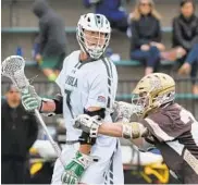  ?? AMY DAVIS/BALTIMORE SUN ?? Pat Spencer had four assists to set Loyola Maryland’s program record for career assists with 162. He had a hand in three of Loyola’s six goals to start the second half.