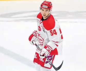  ?? CONTRIBUTE­D ?? Kyle Farrell of Howie Centre completed his first year of profession­al hockey in Norway in March after the season was cut short due to the COVID-19 pandemic. Farrell finished the year fourth in points (36) for Stjernen Hockey.