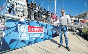  ?? Picture: Esa Alexander ?? Dirk van Daele with a group of youngsters whose lives have been transforme­d through a gruelling leadership training programme linked to one of the world’s toughest ocean sailing races.