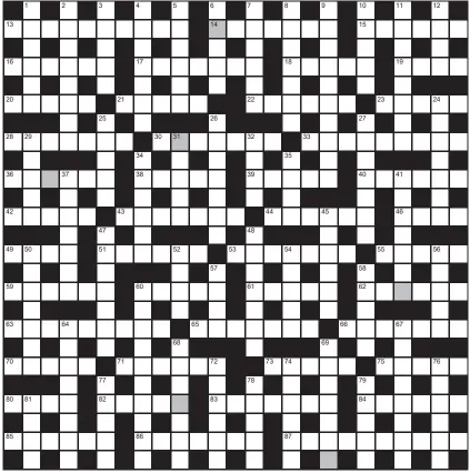  ?? ?? FOR A CHANCE TO WIN £750: Solve crossword to reveal the word reading down the shaded boxes. HOW TO ENTER: Call 0901 293 6231 and leave six-letter answer and details, or TEXT 65700 with the word XWORD, your answer and name. Texts and calls cost £1 plus standard network charges. One winner chosen from all correct entries received between 00.01 today (Saturday) and 23.59 tomorrow (Sunday). UK residents aged 18+, excl NI. Full terms apply, see Page 50. NEED A CLUE? Text HINT to 65700 for six answers, or call 0901 293 6235. Texts and calls cost £1 plus standard network charges. Today’s clues available from 00.01 Saturday to 23.30 on Sunday.