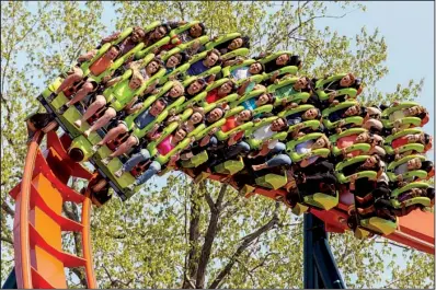  ?? AP/CEDAR POINT ?? The new Rougarou roller coaster at Cedar Point amusement park in Sandusky, Ohio, is a floorless coaster with a werewolf theme.
