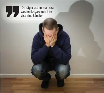  ?? FOTO: MOSTPHOTOS ?? NORMER STYR. I dag får man inte prata om vad man vill, för att normerna gör en fastbunden till marken. Män kan inte prata känslor eller gråta offentligt utan att få en sned blick och kommentar om att rycka upp sig, skriver 15-årige Samuel Elveberg Klockerud.